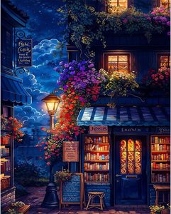 Kit <span class=keywords><strong>di</strong></span> Pittura su Tela Acrilica Fai-da-Te per Adulti SONGWOO Street Bookstore, Regalo per Decorazione Murale, 40X50 CM, Set <span class=keywords><strong>di</strong></span> Pittura a Numeri - Product Image 2