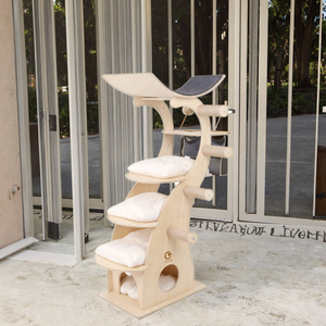 OEM lüks 170cm yüksek kalite büyük kedi ağacı sıcak satış çevre dostu ve dayanıklı interaktif Pet oyuncaklar lüks ahşap ve Sisal malzeme - Product Image 2