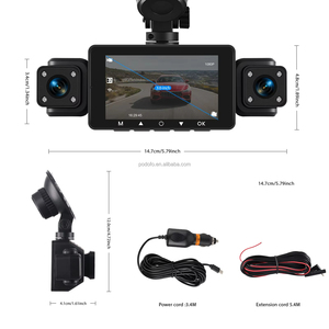 กล้องติดรถยนต์ Podofo ขนาด 3 นิ้ว 4 เลนส์ บันทึกภาพคมชัดระดับ HD 1080P พร้อมหน้าจอ IPS บันทึกวิดีโอในรถยนต์ รองรับ G-Sensor มองเห็นในเวลากลางคืน พร้อม WiFi บันทึกภาพ 4 ช่องทาง - Product Image 5