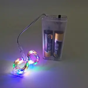 Mini led de fio de cobre aa aaa, fio de led estrelado, 1m, 10, 2m, 20, 3m, 30 luzes de led, funciona a bateria