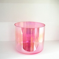 Bols chantants en cristal HF vente en gros Rose rouge lumière cosmique couleur son guérison bols sonores en cristal bol chantant en quartz