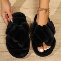 Chaussons en fourrure épaisse pour femmes, antidérapants, pour la maison, à porter à l'extérieur, chauds, en coton, pour la maternité post-partum