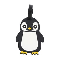 Étiquette de bagage créative en PVC souple pour enfants, motif animal de dessin animé, étiquette nominative pour valise, pendentif d'identification, sangle anti-perte