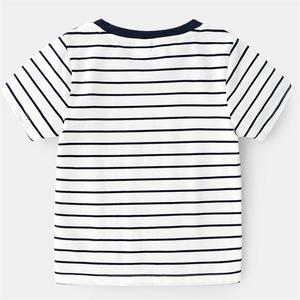 T-shirt rayé blanc pour garçon de 3 ans, disponible en ligne, provenant d'une usine chinoise - Product Image 2