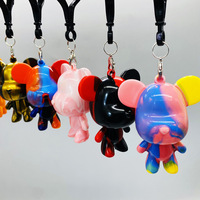 Kit de peinture fluide pour porte-clés en forme d'ours, figurine Fluid Kawed Rabbit Bearbricks, petits accessoires, vente en gros