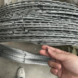 เชือกหนามเหล็กชุบสังกะสีมีความแข็งแรง ทนทาน ปลอดภัยสูง เหมาะสำหรับรั้วรักษาความปลอดภัยรอบด้าน ขอบเขตเรือนจำ - Product Image 2