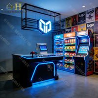 Comptoir de bar élégant et ergonomique pour café, internet et jeux, avec mobilier de bar inclus