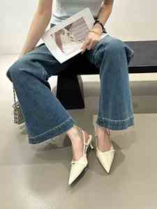 Sexy Unique Design Pointed <b>Toe</b> Slingback Stiletto High <b>Heels</b> <b>Closed</b> <b>Toe</b> Sandals - Product Image 5