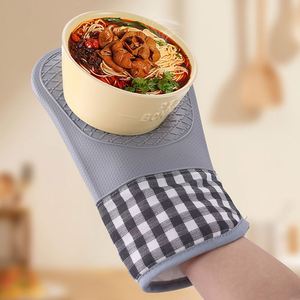 Multi-Color Thickened <b>Silicone</b> Oven Mitts Insulated Kitchen <b>Baking</b> Gloves for Microwave Oven Heat-Resistant - Product Image 5
