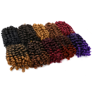 Nouvel Arrivage Mira 6X Bundles 8 Pouces Extensions de Cheveux Synthétiques Bouclés <span class=keywords><strong>Afro</strong></span> au Crochet Effet Baguette Rebondissante pour Femmes Noires - Product Image 5