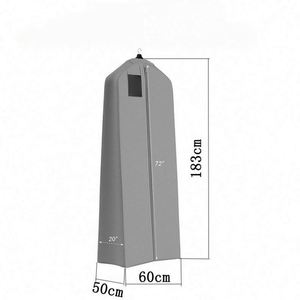 Housse de transport et de rangement personnalisée pour robe de mariée 72 pouces avec soufflet de 20 pouces – Blanc/Gris - Product Image 4