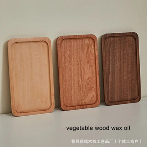 Cross-border wooden oval <b>tray</b>, solid wood rectangular afternoon tea coffee <b>tray</b>, <b>small</b> wooden <b>tray</b> - Product Image 1