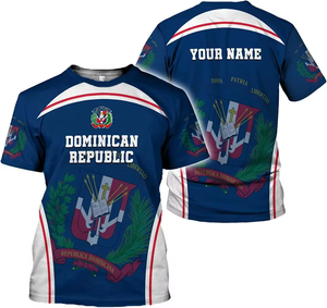 Camiseta con Nombre Personalizado de la Bandera de República <span class=keywords><strong>Dominicana</strong></span> para Hombre, Camiseta Extra Grande, Estilo Harajuku, Manga Corta, Productos de Envío Directo - Product Image 6
