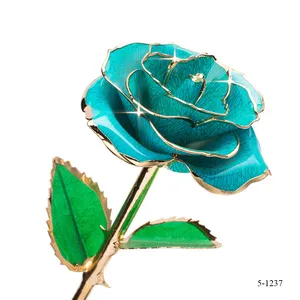 Bruiloft Return Gift 24k Bloem met Lange Steel 24k Gouden Roos Bloem Voor Bruiloft Decoratie