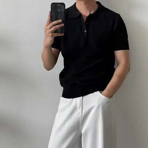 เสื้อยืดโปโลแขนสั้นสีขาวสีดำแอปริคอท M L XL 2XL 3XL เสื้อลำลองผู้ชายสวมใส่ในฤดูร้อน - Product Image 4