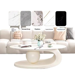 <span class=keywords><strong>Tavolino</strong></span> <span class=keywords><strong>da</strong></span> Caffè di Lusso Accessibile dal Design Ovale Semplice e Popolare <span class=keywords><strong>con</strong></span> Piano in <span class=keywords><strong>Vetro</strong></span> per Soggiorno, Piccolo Appartamento, Agriturismo, Noleggio - Product Image 5