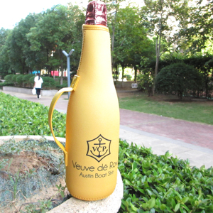 Handled Thermal Insulated Neoprene Champagne <b>Bottle</b> Cooler Bag Zipper Handle Waterproof 750ml Capacity Portable Foldable Tote - Product Image 3