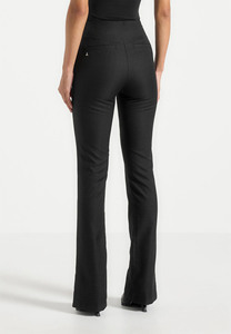 <b>Women's</b> Black High Waist Straight <b>Formal</b> <b>Trousers</b> With Button Detail Autumn Wear Long Slim Pant For <b>Women</b> - Product Image 3