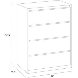 Alera Light Gray 4-Drawer Lateral <b>File</b> 30\" X 18.62\" X 52.5\" Metal 4 Legal/Letter-Size <b>File</b> Drawers - Product Image 5