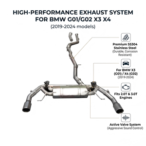 ระบบท่อไอเสียแบบ Catback พร้อมวาล์ว Vortex SS304 สำหรับ BMW X3 G01 X4 G02 2.0T 3.0T ปี 2019-2024 ติดตั้งได้โดยตรง ระบบปรับแต่งสมรรถนะ - Product Image 1