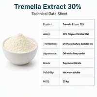 LCHBIO Fabriek Bulk Tremella Fuciformis Extract 30% Polysacchariden UV Vruchtvormende Lichaamspoeder Gezondheidsvoeding Kwaliteit Oplosmiddel Extractie