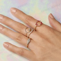 Bague ouverte en cercle rose, bijoux délicats pour femmes, plaqué or fantaisie