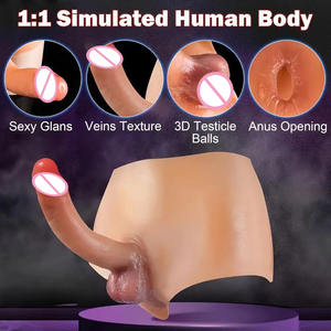 ディルドハーネスディルドパンティーのリアルなストラップ、シリコーンウェアラブルディルドアンダーウェアレズビアンセックスおもちゃ、女性用ストラップレスディルド - Product Image 3