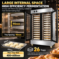 Armoire de Fermentation Commerciale à Double Porte, 26 Plateaux, Commande Mécanique, Grande Chambre de Fermentation avec Contrôle de Température et d'Humidité