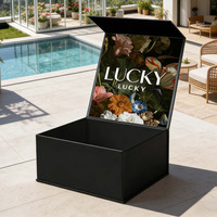 Boîte cadeau pliable en carton rigide noir de luxe de grande taille avec logo personnalisé, finition mate, fermeture magnétique