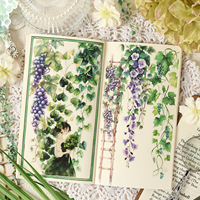 10 feuilles/paquet Autocollants imperméables sur le thème de la glycine Autocollants pour carnet simples Autocollants pour enfants Autocollants en PET Fournitures pour carnet