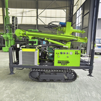 Foreuse rotative montée sur chenilles de 200 m pour puits d'eau, machine de forage de puits profonds avec moteur diesel