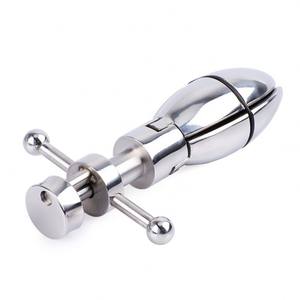 Entrenador Anal de acero inoxidable para mujeres y hombres, tapón Anal de apertura ajustable que expande los juguetes con llave - Product Image 4