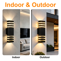 Lampu Dinding Luar Ruangan Tahan Air IP65 E27 LED Atas Bawah Lampu Dinding Aluminium Taman Teras Hotel Koridor Pencahayaan Eksterior