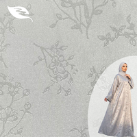Tissu floral jacquard satiné macaron pastel 97% polyester 3% élasthanne 100GSM léger multicolore pour abaya et kaftan