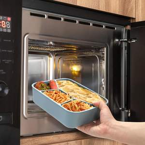 Lonchera Bento de Silicona de Grado Alimenticio, Libre de BPA, Ecológica, para Niños, Almacenamiento de Refrigerios, Hermética, Portátil, Apta para Microondas, Grande - Product Image 6