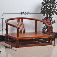 Chaise de méditation zen japonaise en bois massif d'orme |   Nouvelle décoration d'intérieur de style chinois pour hôtel et maison, idéale pour le thé ou les moments de détente en position assise croisée.