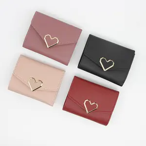 Nouveau portefeuille minimaliste petit porte-monnaie en cuir Pu pour femmes portefeuilles courts pour filles et porte-monnaie Billeteras Para Mujer