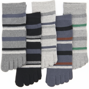 Jang Calcetines Cortos de Algodón Doméstico para Hombre, Conjunto de 10 Pares con Puntera a Rayas, Calcetines Protectores para Pies de Atleta - Product Image 1