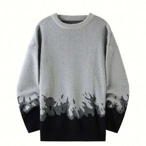 2025 hombres de alta calidad Casual cómodo Otoño Invierno esencial de punto de manga larga cálido suelto 100% Cachemira ODM Anti-retráctil - Product Image 1