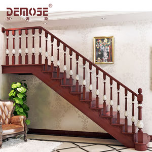 Rampes intérieures en <span class=keywords><strong>bois</strong></span> de style moderne en acier au carbone <span class=keywords><strong>et</strong></span> métal inoxydable Conceptions de rampes d'<span class=keywords><strong>escalier</strong></span> élégantes pour villas balustrades mains courantes - Product Image 5