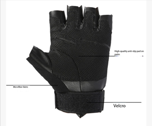 DF0414 New in Stock: Sandy Color Black-Hawk Tactical Gloves, Half-finger Design, Outdoor Combat Use, Wrist Guards - Product Image 4