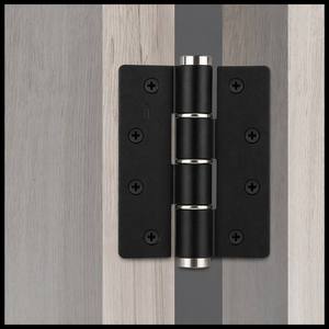 Charnière de porte à fermeture amortie hydraulique 4 pouces type E en alliage d'aluminium, capacité 40 kg, silencieuse, noir mat, avec amortisseur pour porte en bois d'hôtel - Product Image 6