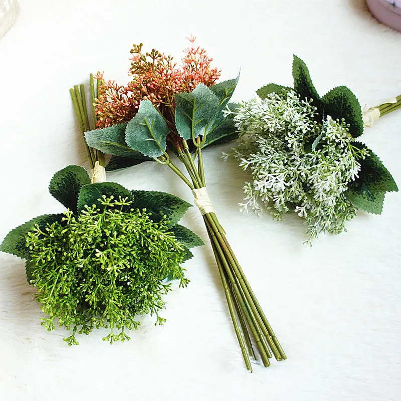 Gazon artificiel avec pointes peintes à la main, fleurs décoratives, pour bouquet de mariage, style japonais, cm