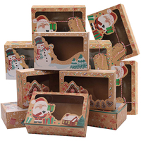 Personalizado impreso Navidad Cupcakes galleta caramelo Chocolate fresas Muffins Donuts caja de embalaje con ventanas