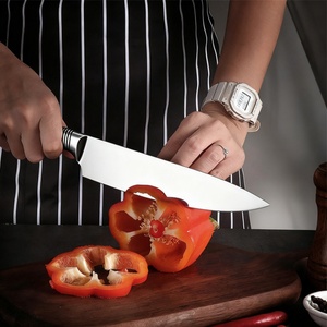 7 Pieces Professional Sharp Stainless Steel Chef Knives Silver Kitchen Knife Set With <b>Acrylic</b> Knife <b>Block</b> - Product Image 4
