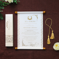 Invitation personnalisée en parchemin royal avec boîte en papier noir et dorure de luxe, pompon pour mariage, fête des 15, 16, 18 ans, fête rose