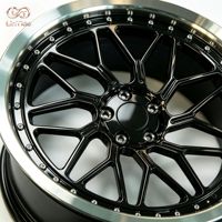 Jantes en alliage forgées sur mesure, finition noir brillant avec liseré usiné, multi-rayons, à déport profond, 19x9J 5x120 ET25 CB72.6 pour BMW M3