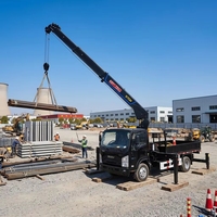 Grue de camion télescopique hydraulique de 5, 6, 8, 10 et 16 tonnes, à faible encombrement, pour charges lourdes