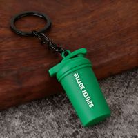 Porte-clés personnalisé en PVC 3D, bouteille de shaker pour protéines, porte-clés de fitness, accessoires de sport pour la musculation, cadeaux promotionnels