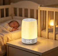 Mesin Suara Putih Kamar Tidur Pintar RGB Lampu Tidur Malam Dikendalikan Aplikasi Jarak Jauh untuk Speaker Pengaturan Timer Multi Level ABS Dewasa